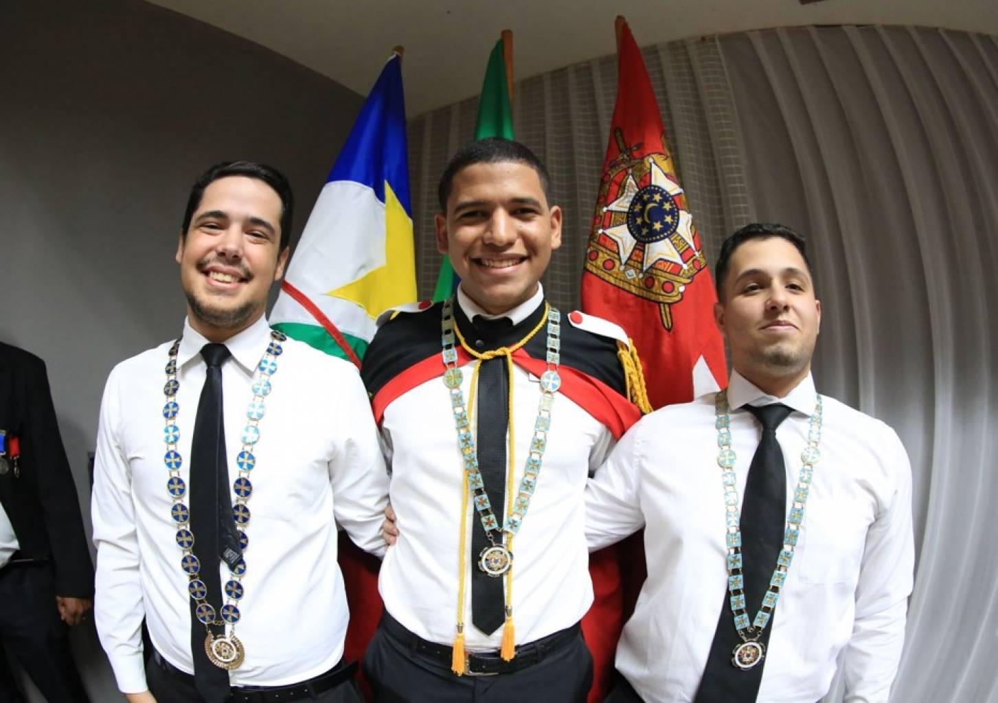 Na foto, o MCN - Jorge Vaz; o MCE/RR e Secretário Nacional de Projetos - Elias Freitas; e o MCE/AM - Carlos Filho