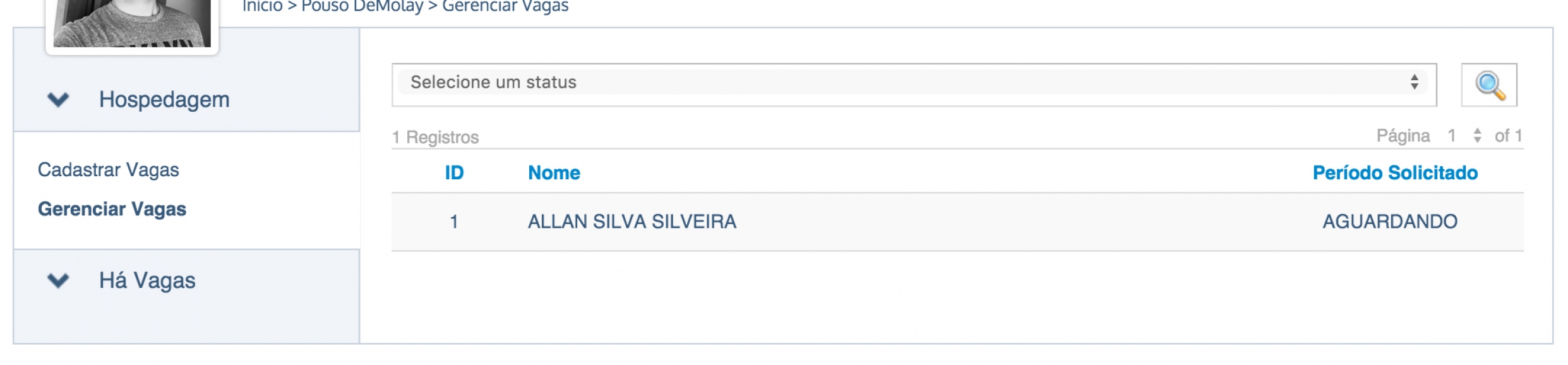 Gerenciando uma vaga